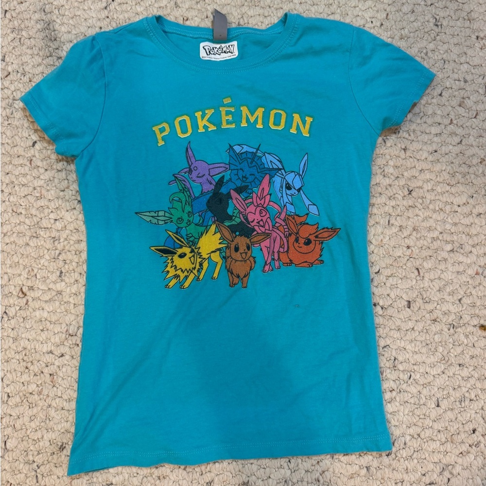 Pokemon Blue Short Sleeve Tee with Graphic Design